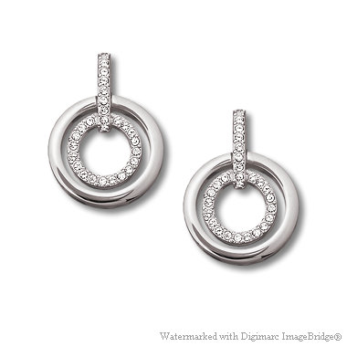 スワロフスキー Swarovski サークル ピアス（クリア／シルバー）｜おしゃれなレディースアクセサリー