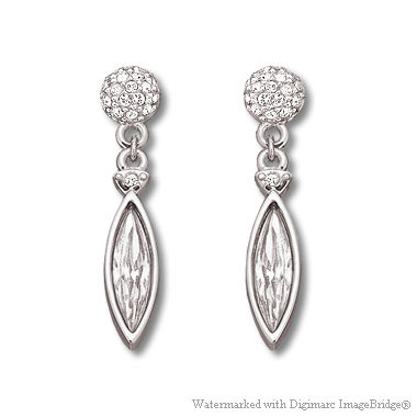 スワロフスキー Swarovski アイボリー ピアス（クリア／シルバー）｜おしゃれなレディースアクセサリー