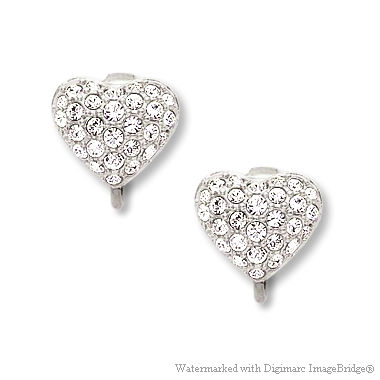 スワロフスキー Swarovski ハート クリアクリスタル クリップイヤリング（クリア／シルバー）｜おしゃれなレディースアクセサリー