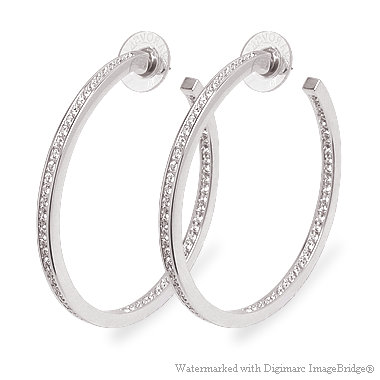 スワロフスキー Swarovski ラージ フープ ピアス（クリア／シルバー）｜おしゃれなレディースアクセサリー