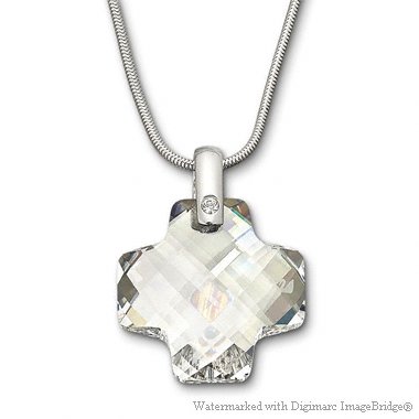 スワロフスキー Swarovski クリスタル クロス ネックレス（クリスタル＆シルバー）｜おしゃれなレディースアクセサリー
