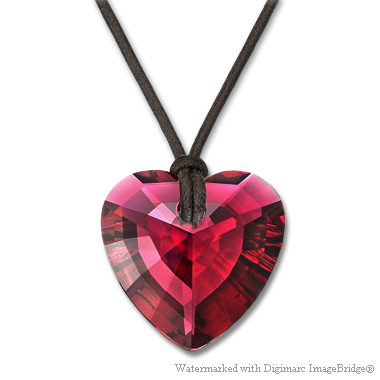 スワロフスキー Swarovski クリア クリスタル ハート・ペンダント（ボルドー）｜おしゃれなレディースアクセサリー