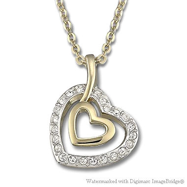 スワロフスキー Swarovski レディー ペンダント（クリア／シルバー＆ゴールド）｜おしゃれなレディースアクセサリー