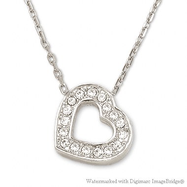 スワロフスキー Swarovski パヴェ オープン ハート ネックレス（クリスタル＆シルバー）｜おしゃれなレディースアクセサリー